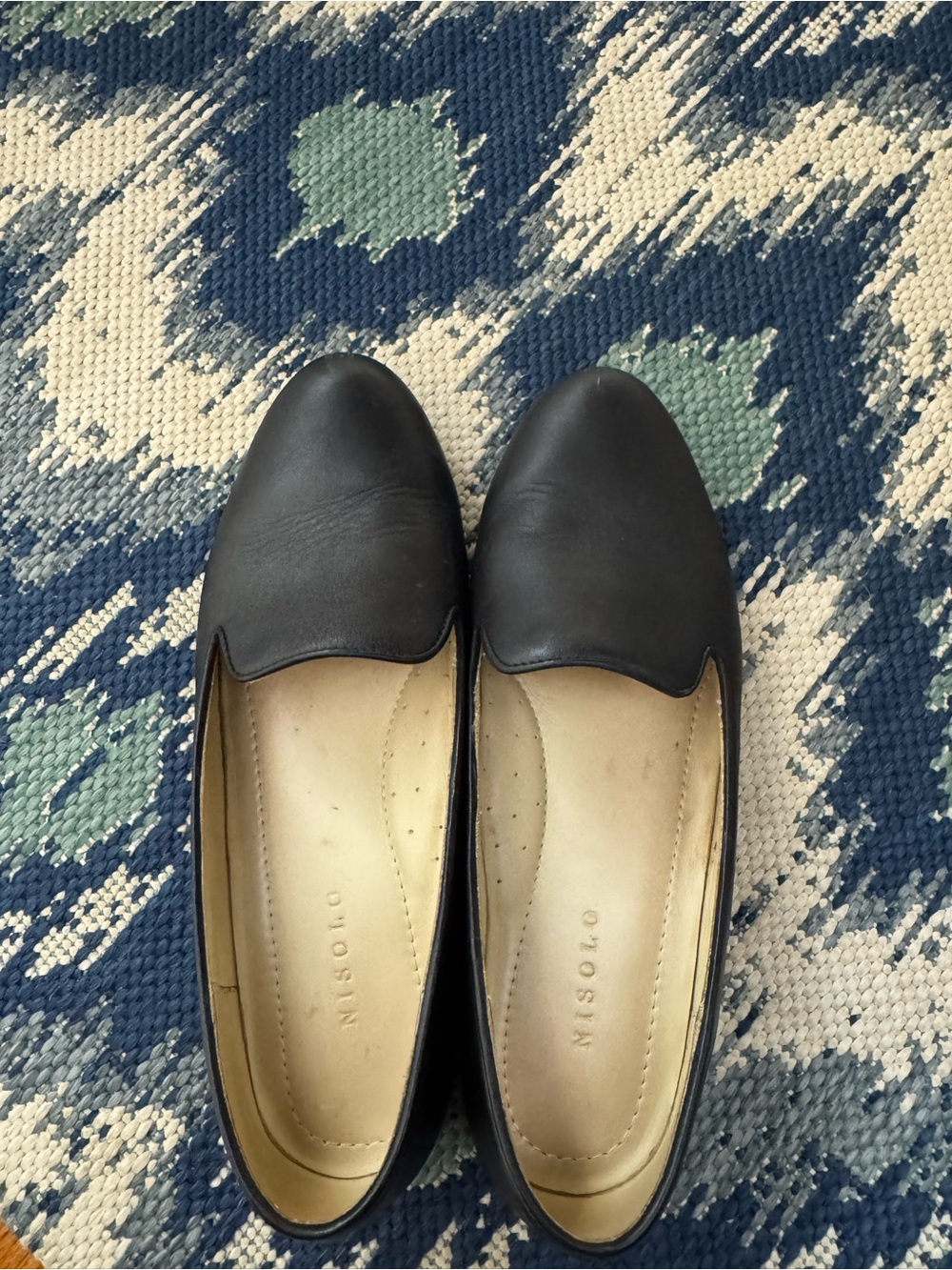 Nisolo Black Leather Slip-On Flats